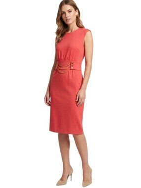 Milly Pheobe Triple Chain Wool Blend Dress Designer Made In USA Size S